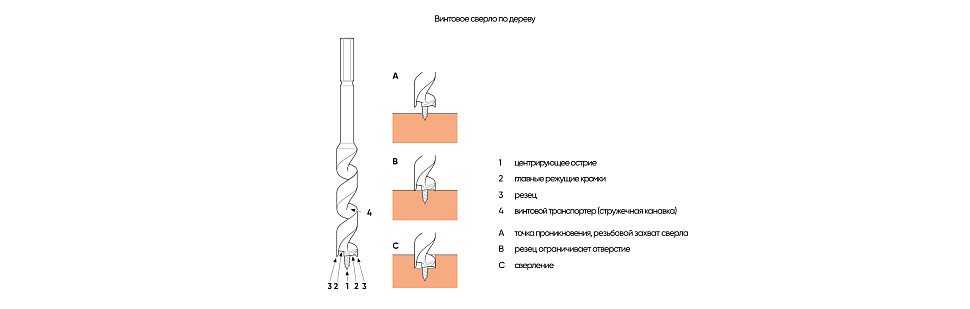 Винтовое сверло по дереву
