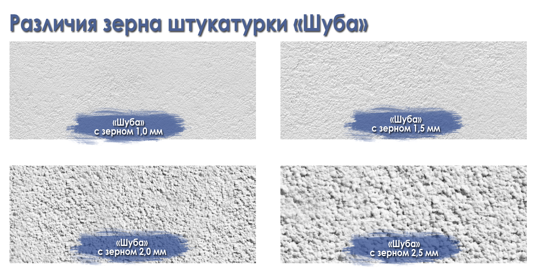 фактура декоративной штукатурки шуба с зерном 1мм 1,5 мм 2 мм фото сравнить 