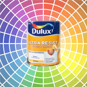 Краска Dulux Ultra Resist Кухня и Ванная для стен и потолков база BW матовая 1 л
