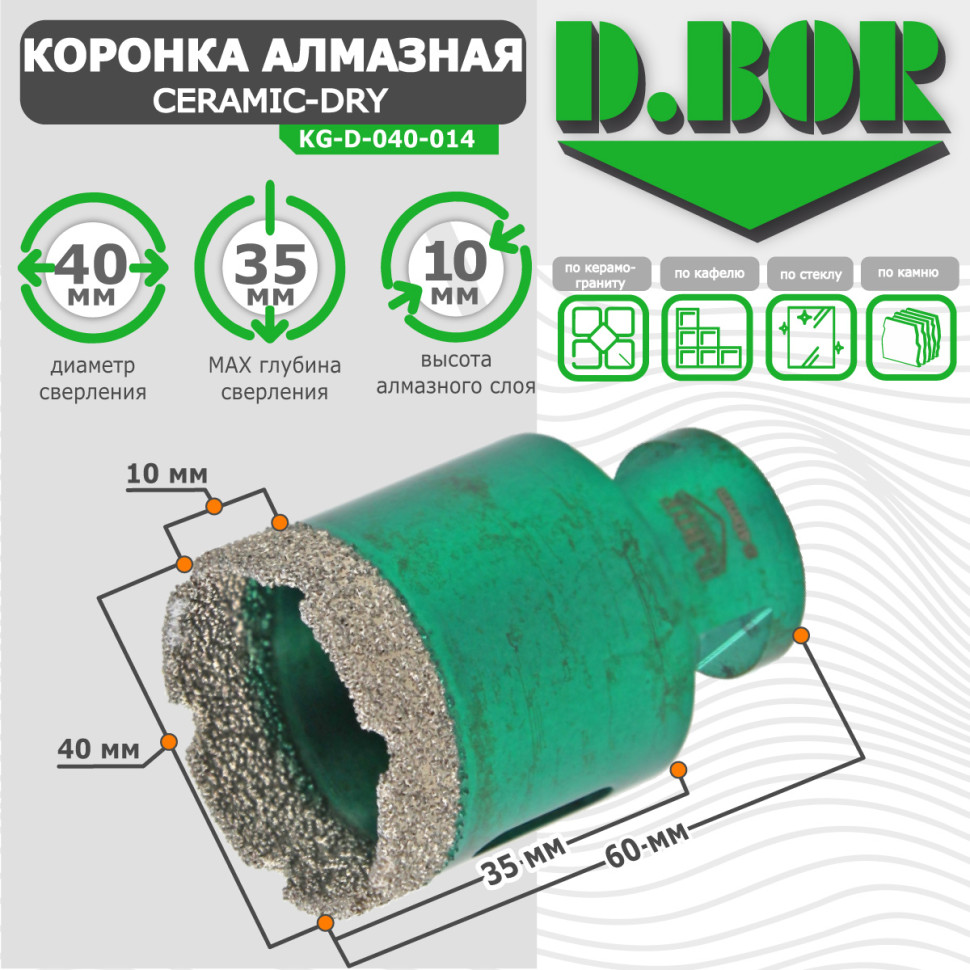 диаметры алмазных коронок