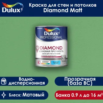 Краска Luxium (Dulux) Diamond Matt для стен и потолков база BC 0.9 л