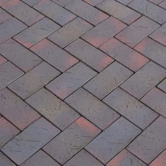 Брусчатка клинкерная LODE LHL Etna фиолетовая пестрая 200х100х52 мм