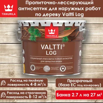 Антисептик Tikkivala (Tikkurila) Valtti Log база EC 9 л