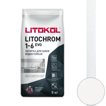 Затирка Litokol Litochrom 1-6 EVO LE.100 пепельно-белая 5 кг