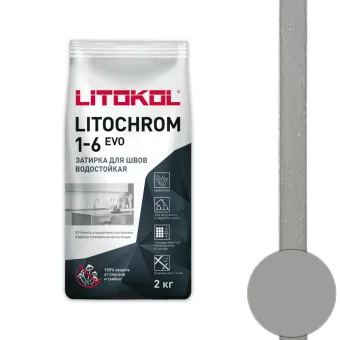 Затирка Litokol Litochrom 1-6 EVO LE.110 стальная серая 2 кг