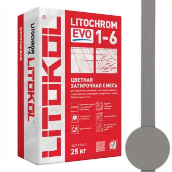 Затирка Litokol Litochrom 1-6 EVO LE.130 серая 25 кг