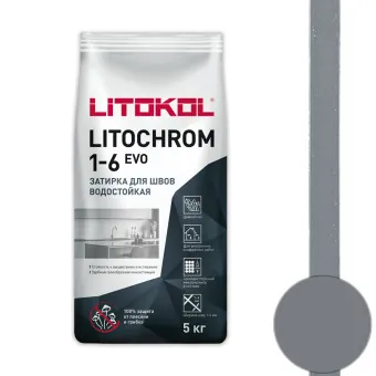Затирка Litokol Litochrom 1-6 EVO LE.135 антрацит 5 кг