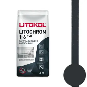 Затирка Litokol Litochrom 1-6 EVO LE.140 мокрый асфальт 2 кг