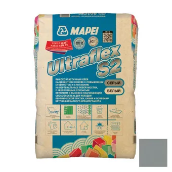 Клей для плитки и камня Mapei Ultraflex S2 серый 25 кг