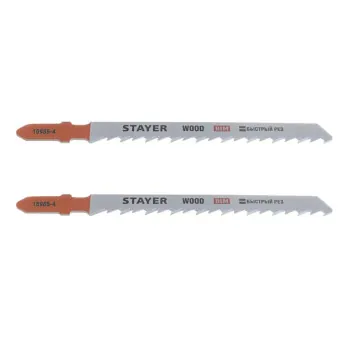 Полотна для электролобзика Stayer Professional T144DF по твердому дереву, Bi-Metall, 75 мм, шаг 4 мм, 2 шт (арт. 15985-4_z02)