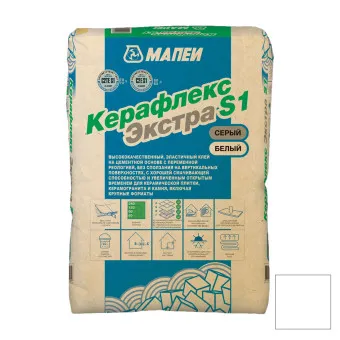 Клей для плитки и камня Mapei Keraflex Extra S1 белый 25 кг