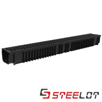 Лоток водоотводный STEELOT SteePlain DN100 H100 пластиковый с пластиковой решёткой
