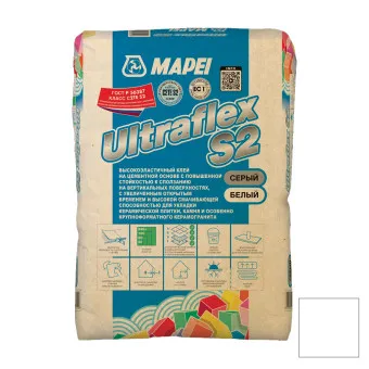 Клей для плитки и камня Mapei Ultraflex S2 белый 25 кг