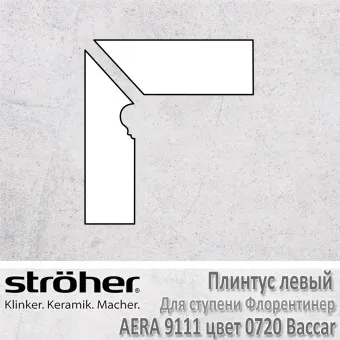 Плинтус-флорентинер Stroeher Aera угловой левый цвет 9111.0720 Baccar