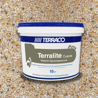 Декоративная штукатурка Terraco Terralite Coarse крупнозернистая 114-С 15 кг