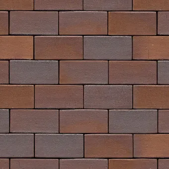 Тротуарный кирпич Westerwalder Klinker Rotbraun-bunt Gerumpelt 200x100x52 мм