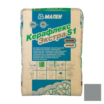 Клей для плитки и камня Mapei Keraflex Extra S1 серый 25 кг
