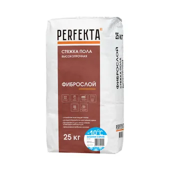 Стяжка Perfekta Фиброслой базовая толстослойная усиленная 25 кг ЗИМА