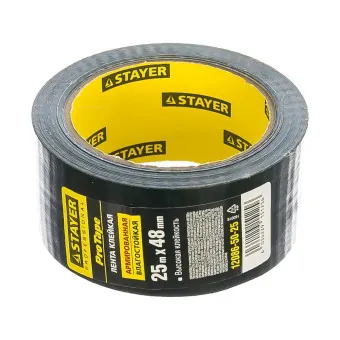 Лента клеящая Stayer Professional армированная 48 мм х 25 м черная