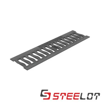 Решётка STEELOT SteeStart чугунная волна DN100 498х136х13.5 мм С250 центральный крепёж