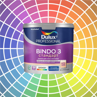 Краска Dulux Bindo 3 для стен и потолков база BW 2.5 л