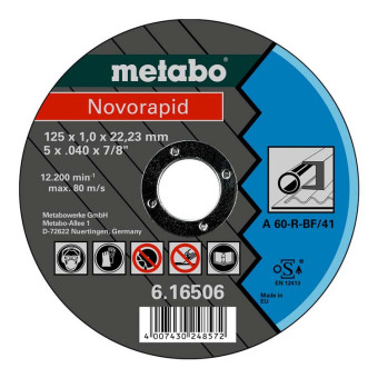 Круг отрезной по металлу Metabo Nоvorapid 125x1.0x22.23 мм (арт. 616506000)