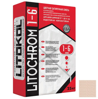 Затирка Litokol Litochrom 1-6 C.130 песочная 25 кг Затирка Litokol Litochrom 1-6 C.130 песочная 25 кг
