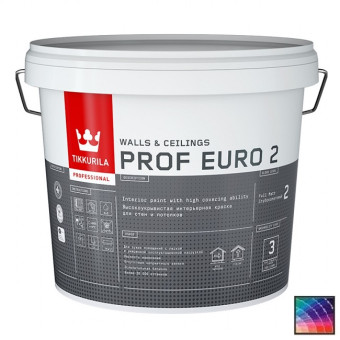 Краска Tikkurila Prof Euro 2 для стен и потолков база А 9 л Краска Tikkurila Prof Euro 2 для стен и потолков база А 9 л