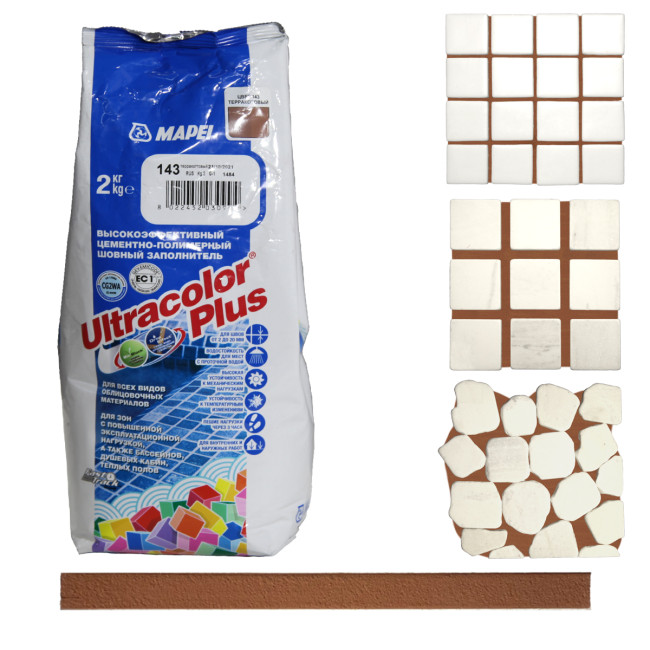 Затирка Mapei Ultracolor Plus №143 терракотовая Мапей Ультраколор Плюс фасовка 2 кг купить 
