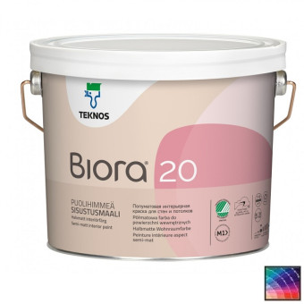 Краска Teknos Biora 20 для стен и потолков база 1 0,9 л