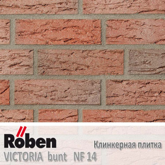 Клинкерная плитка Roben Victoria пестрая рифлёная NF 14 (240x14x71)