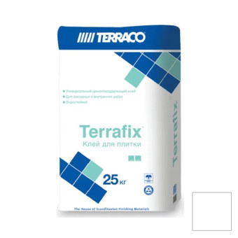 Клей для плитки и камня Terraco Terrafix White белый 25 кг