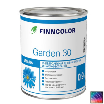 Эмаль Finncolor Garden 30 универсальная база А 0,9 л Эмаль Finncolor Garden 30 универсальная база А 0,9 л