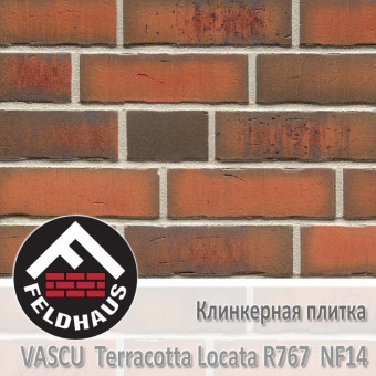 Клинкерная плитка Feldhaus Klinker Vascu Terracotta Locata R767 NF14 (240x14x71 мм)