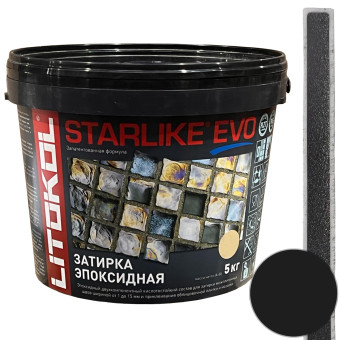 Затирка Litokol Starlike Evo S.145 nero carbonio 5 кг