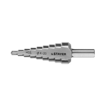 Сверло по металлу Stayer ступенчатое 4-20 мм, 9 ступеней (арт. 29660-4-20-9)