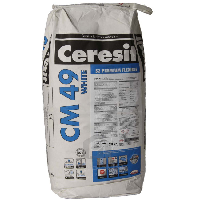 Клей Ceresit CM 49 Premium Flexible для плитки белый 20 кг