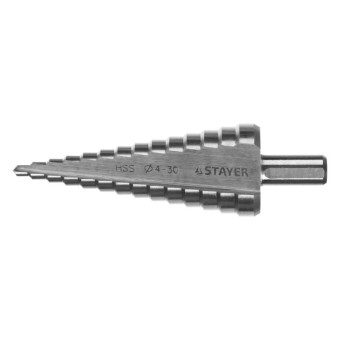 Сверло по металлу Stayer ступенчатое 4-30 мм 14 ступеней (арт. 29660-4-30-14)