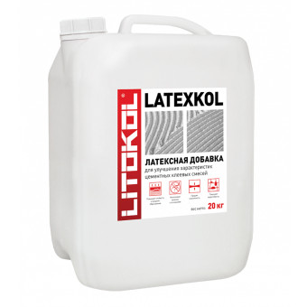 Латексная добавка Litokol Latexkol-m для цементных плиточных клеев 20 кг