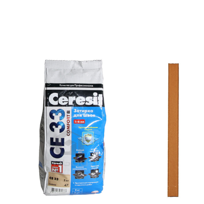 Затирка Ceresit CE 33 Comfort №47 сиена 2 кг Церезит се33 47 сиена