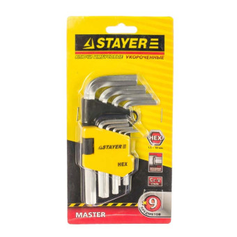 Набор ключей коротких имбусовых Stayer Master 1.5-10 мм, 9 шт