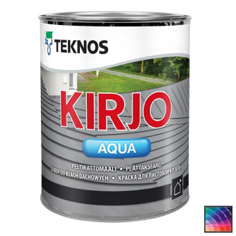 Краска Teknos Kirjo Aqua для листовой кровли база 3 0,9 л Краска Teknos Kirjo Aqua для листовой кровли база 3 0,9 л