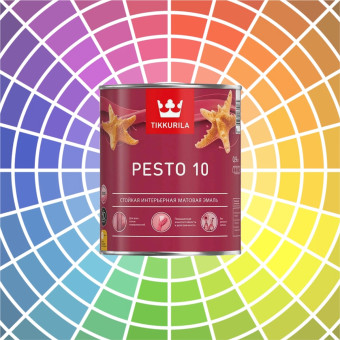 Эмаль Tikkurila Pesto 10 для стен и потолков база А 0.9 л