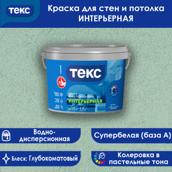 Краска ТЕКС ПРОФИ интерьерная для стен и потолков 1.8 л