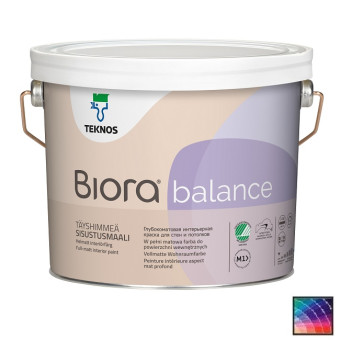 Краска Teknos Biora Balance для стен и потолков база 1 0,9 л