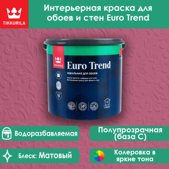 Краска Tikkivala (Tikkurila) Euro Trend для стен и обоев база С 2.7 л