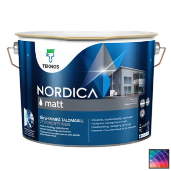 Краска Teknos Nordica Matt фасадная база 1 9 л Краска Teknos Nordica Matt фасадная база 1 9 л