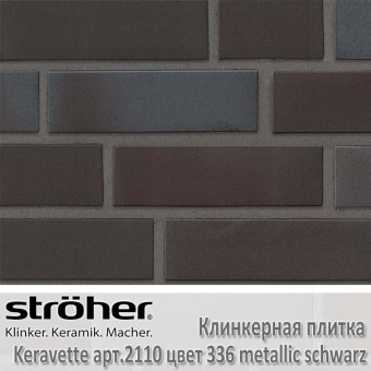 Клинкерная плитка Stroeher Keravette, 240 х 71 х 11 мм, 2110.336 metallic schwarz