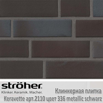 Клинкерная плитка Stroeher Keravette, 240 х 71 х 11 мм 2110.336 metallic schwarz