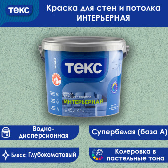 Краска ТЕКС ПРОФИ интерьерная для стен и потолков 4.5 л